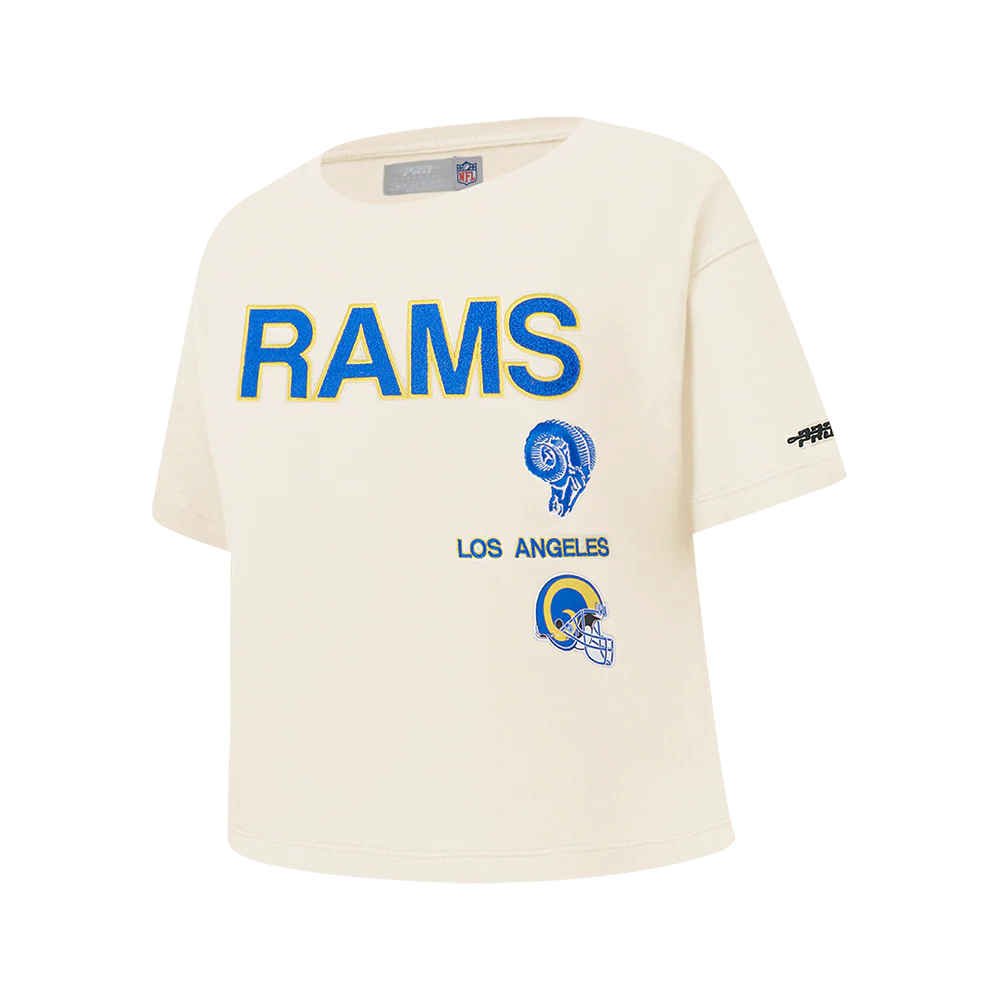 NFL LOS ANGELES RAMS RETRO CLASSICS BIG GIRL'S SS BOXY TEE (EGGSHELL) - Image 3