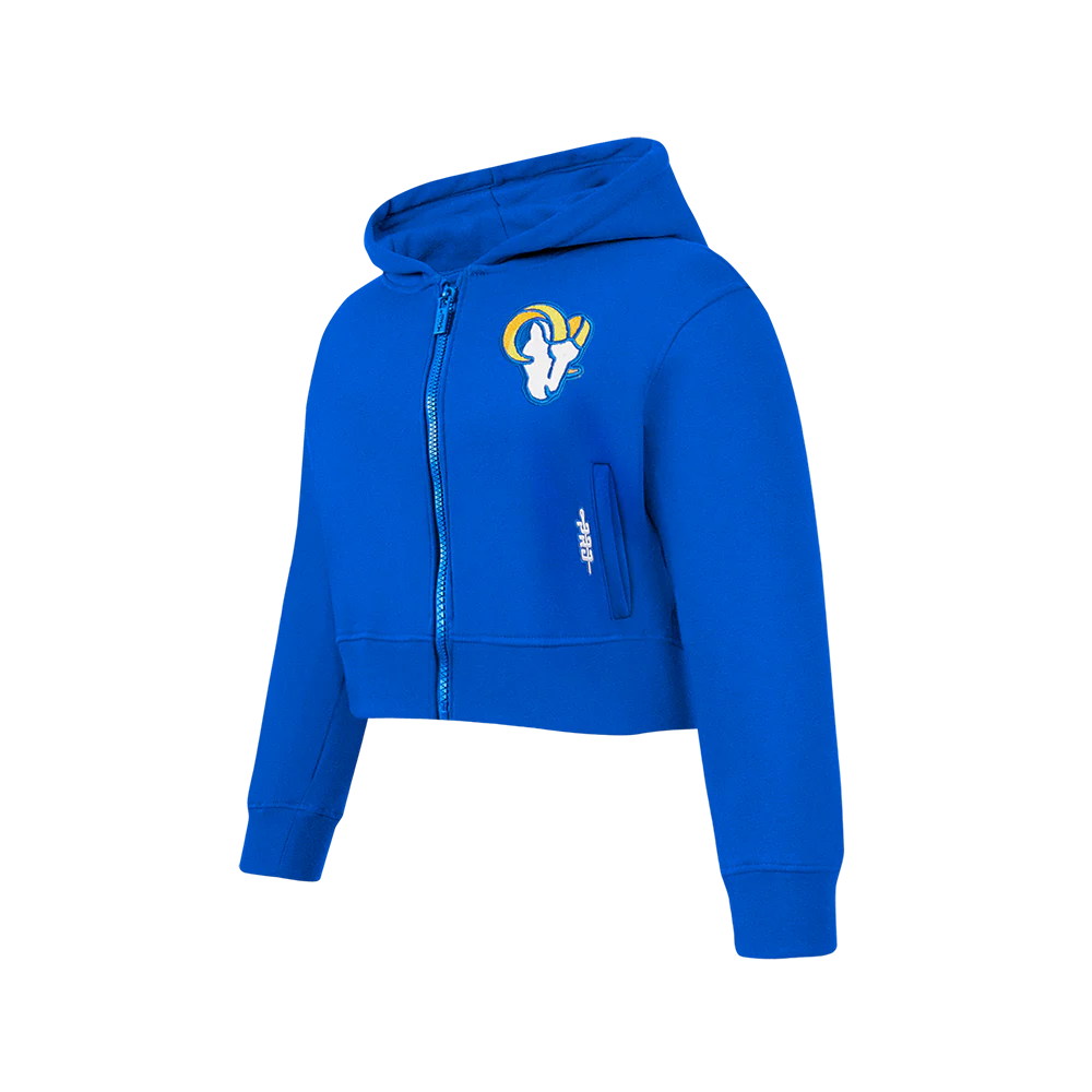 NFL LOS ANGELES RAMS CLASSIC BIG GIRLS FLEECE FULL ZIP HOODIE (ROYAL BLUE) - Image 2