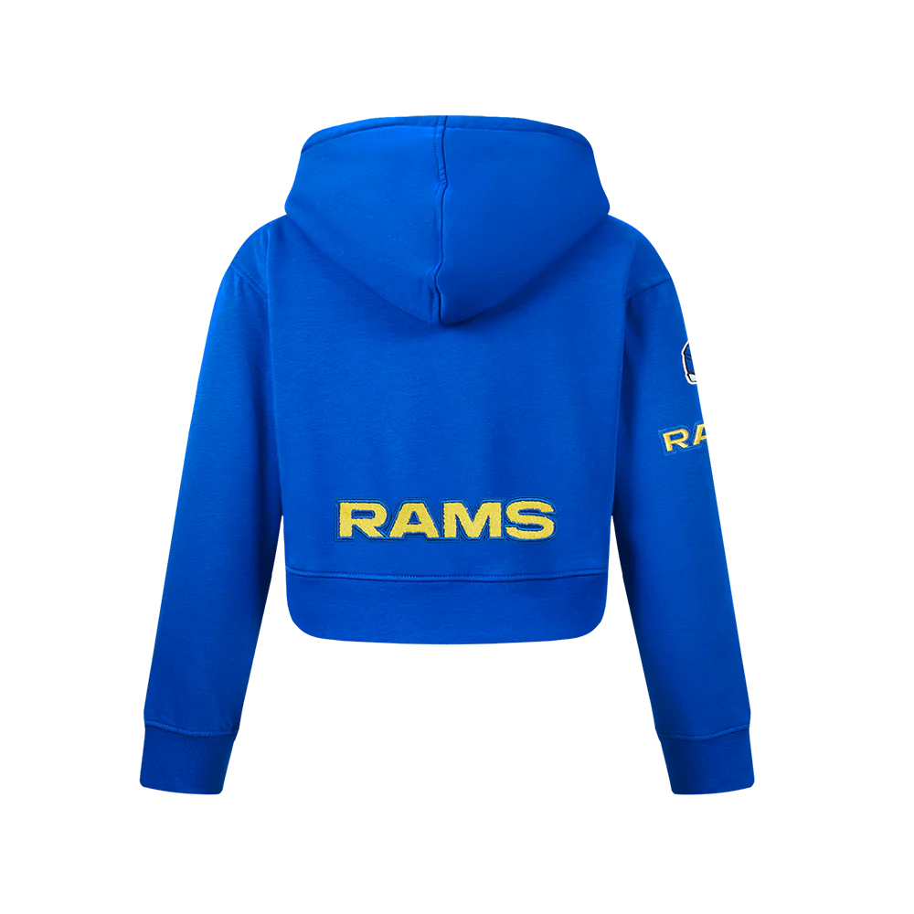 NFL LOS ANGELES RAMS CLASSIC BIG GIRLS FLEECE FULL ZIP HOODIE (ROYAL BLUE) - Image 3