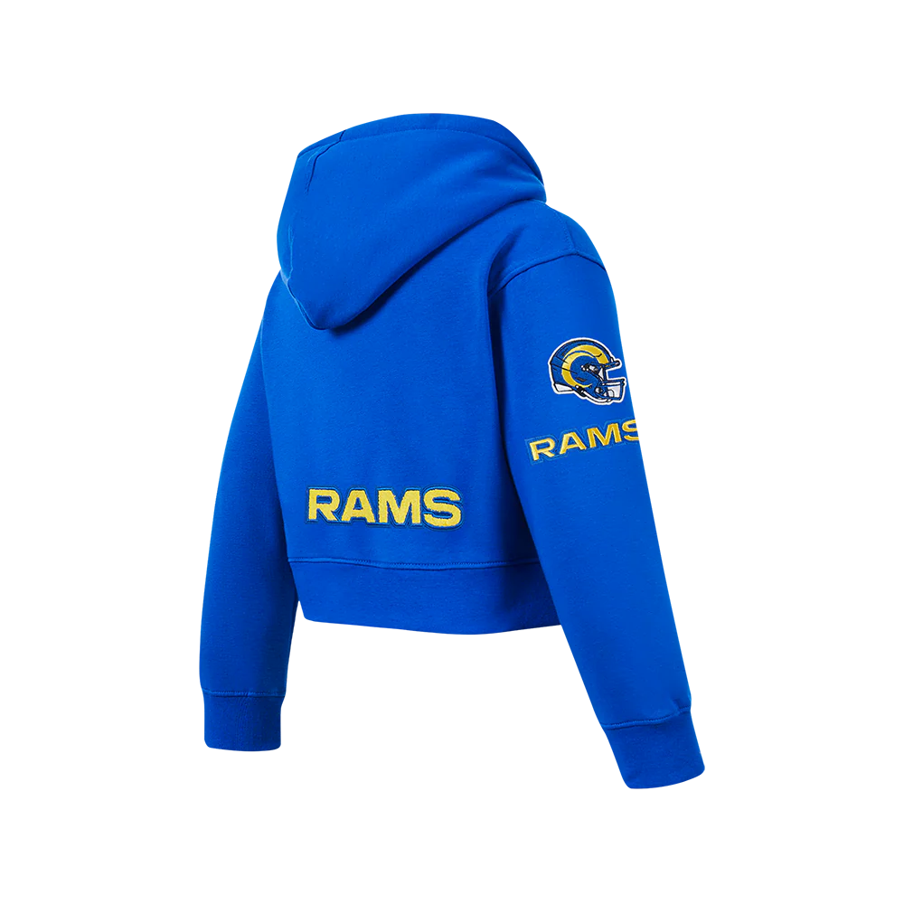 NFL LOS ANGELES RAMS CLASSIC BIG GIRLS FLEECE FULL ZIP HOODIE (ROYAL BLUE) - Image 4