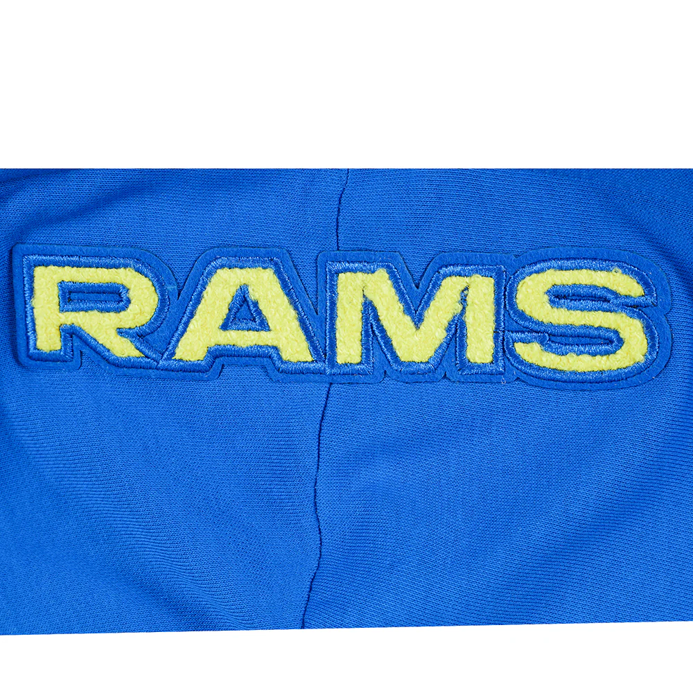 NFL LOS ANGELES RAMS MASHUP WOMEN'S RIB CROPPED PO HOODIE (ROYAL BLUE) - Image 13