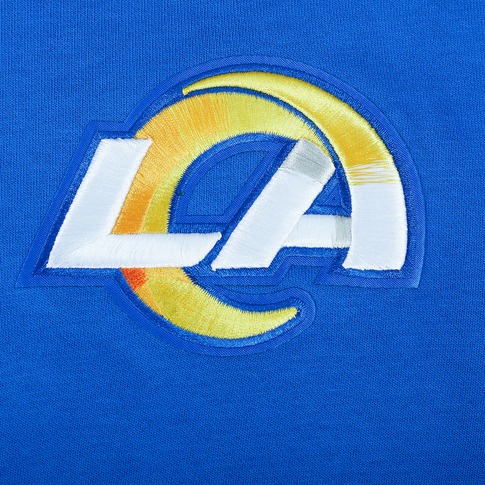 NFL LOS ANGELES RAMS MASHUP WOMEN'S RIB CROPPED PO HOODIE (ROYAL BLUE) - Image 5
