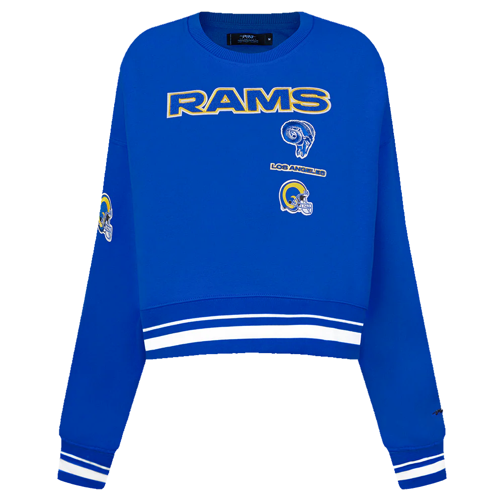 NFL LOS ANGELES RAMS RETRO CLASSIC WOMEN'S CREWNECK (ROYAL BLUE)