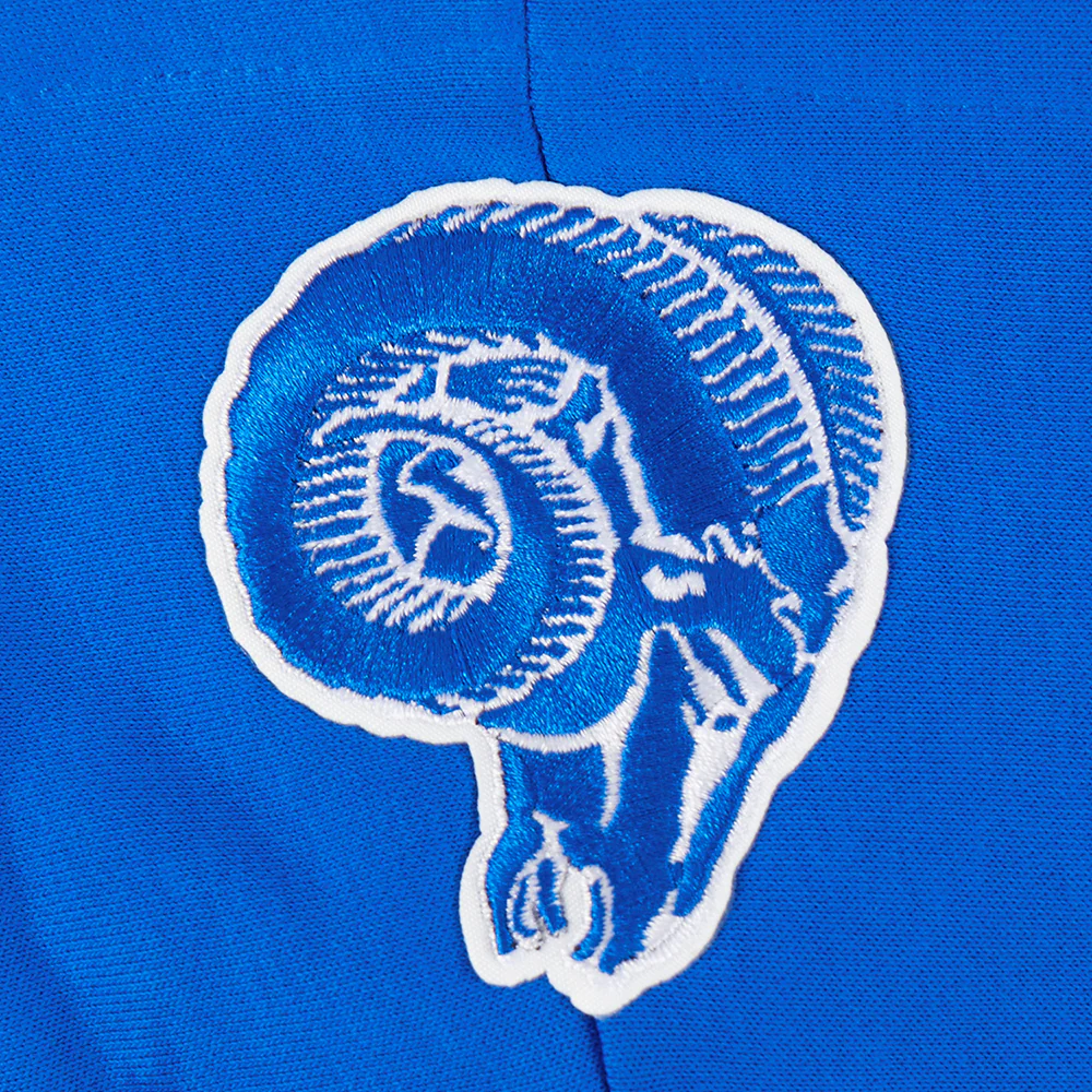 NFL LOS ANGELES RAMS RETRO CLASSIC WOMEN'S CROPPED PULLOVER HOODIE (ROYAL BLUE) - Image 7