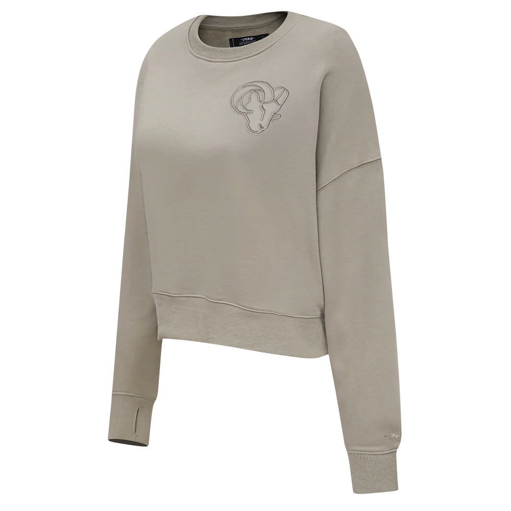 NFL LOS ANGELES RAMS NEUTRAL WOMEN'S FLEECE CREWNECK (TAUPE) - Image 2
