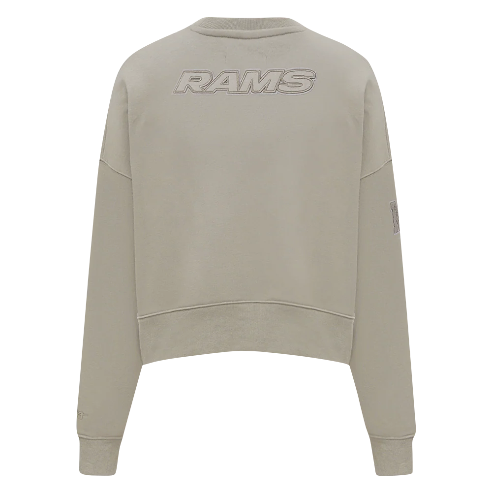 NFL LOS ANGELES RAMS NEUTRAL WOMEN'S FLEECE CREWNECK (TAUPE) - Image 3