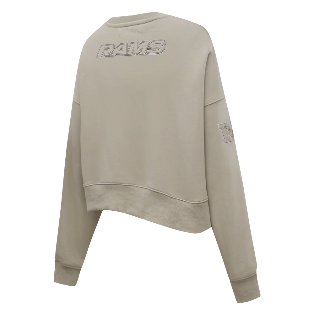 NFL LOS ANGELES RAMS NEUTRAL WOMEN'S FLEECE CREWNECK (TAUPE) - Image 4