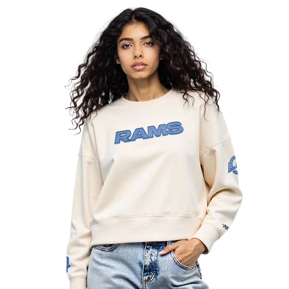 NFL LOS ANGELES RAMS VARSITY BLUES WOMEN'S  FLC CREWNECK (LINEN)