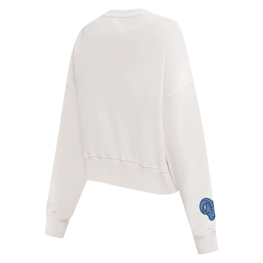NFL LOS ANGELES RAMS VARSITY BLUES WOMEN'S  FLC CREWNECK (LINEN) - Image 4