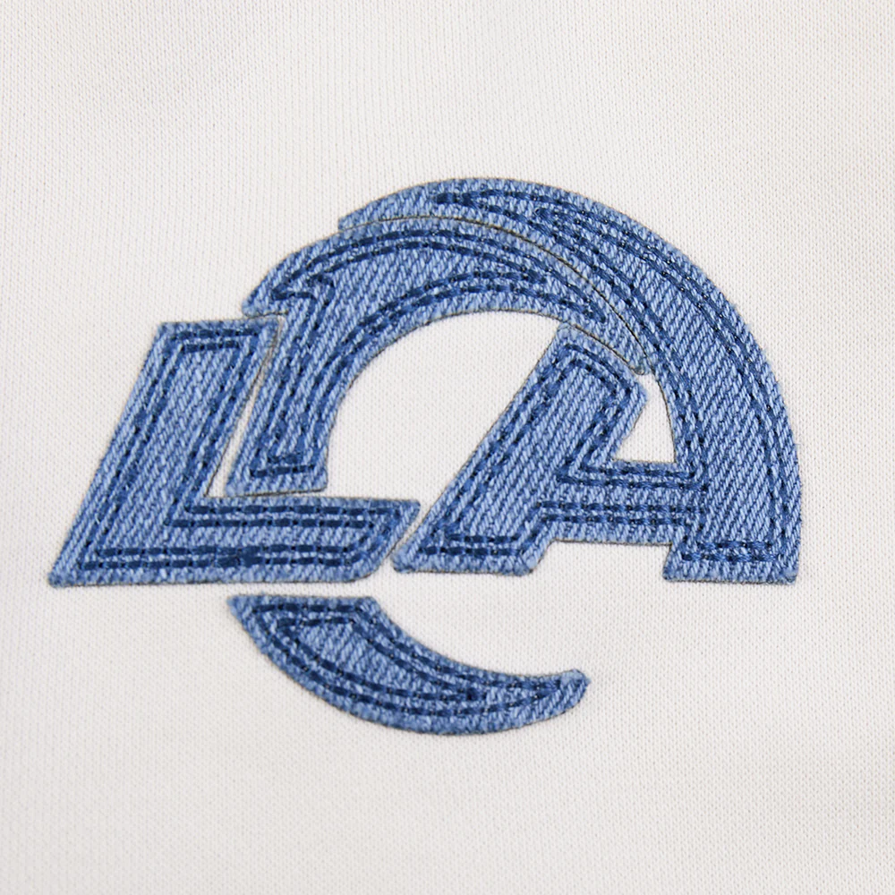 NFL LOS ANGELES RAMS VARSITY BLUES WOMEN'S  FLC CREWNECK (LINEN) - Image 5