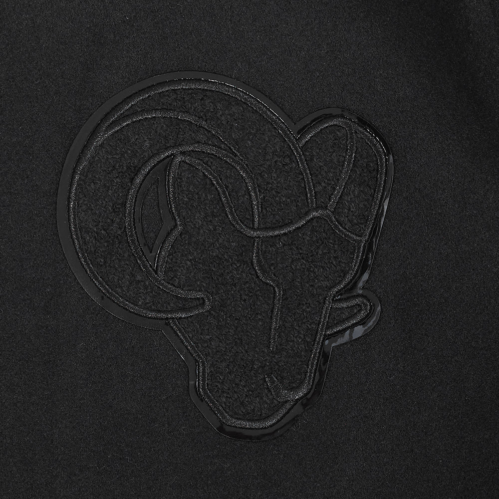 NFL LOS ANGELES RAMS TRIPLE BLACK WOMEN'S WOOL VARSITY JACKET (TRIPLE BLACK) - Image 8