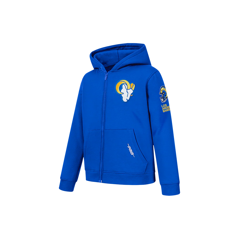 NFL LOS ANGELES RAMS CLASSIC LITTLE BOY'S FLC FZ HOODIE (ROYAL BLUE) - Image 3