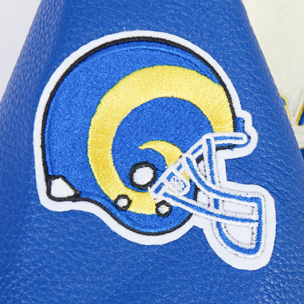 NFL LOS ANGELES RAMS RETRO CLASSICS LITTLE BOY'S RIB WOOL VARSITY JACKET (EGGSHELL/ROYAL BLUE) - Image 9