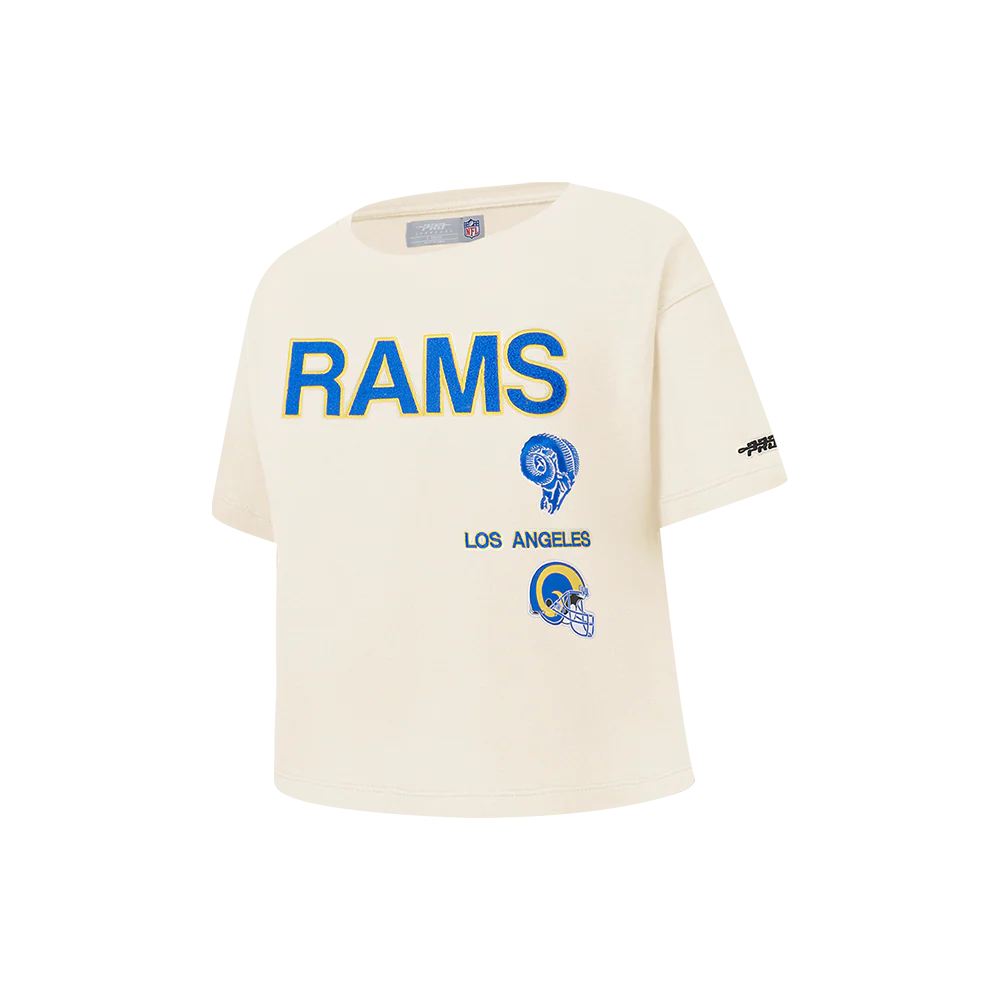 NFL LOS ANGELES RAMS RETRO CLASSICS LITTLE GIRL'S SS BOXY TEE (EGGSHELL) - Image 3