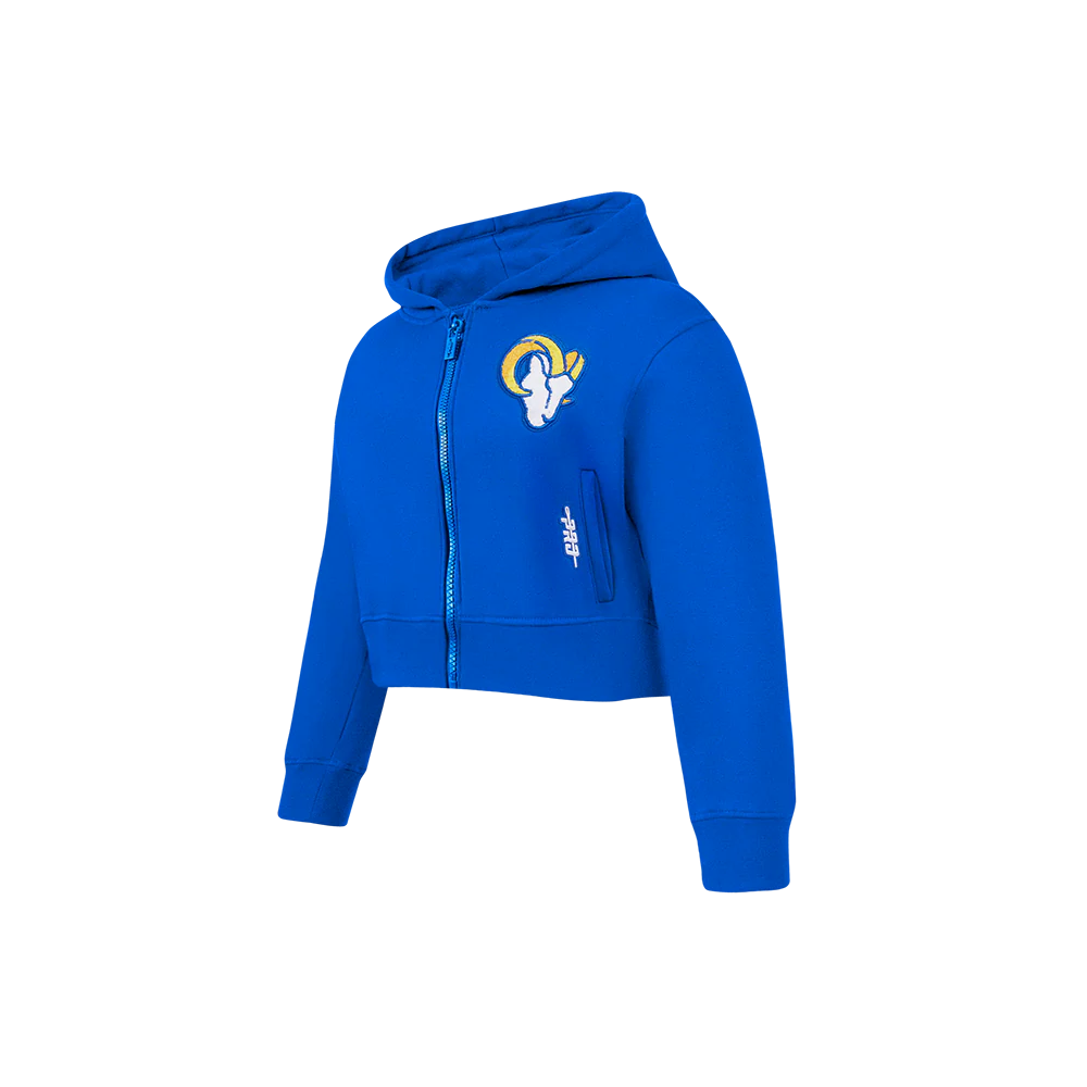 NFL LOS ANGELES RAMS CLASSIC LITTLE GIRLS  FLEECE FULL ZIP HOODIE (ROYAL BLUE) - Image 2