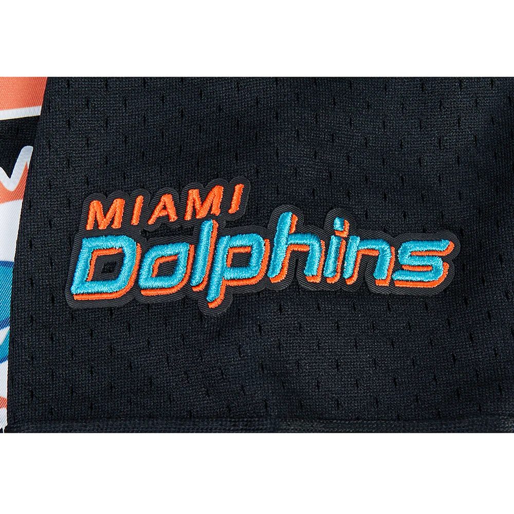 NFL MIAMI DOLPHINS SCRIPT TAIL MEN'S MESH BUTTON DOWN SHIRT (BLACK) - Image 6