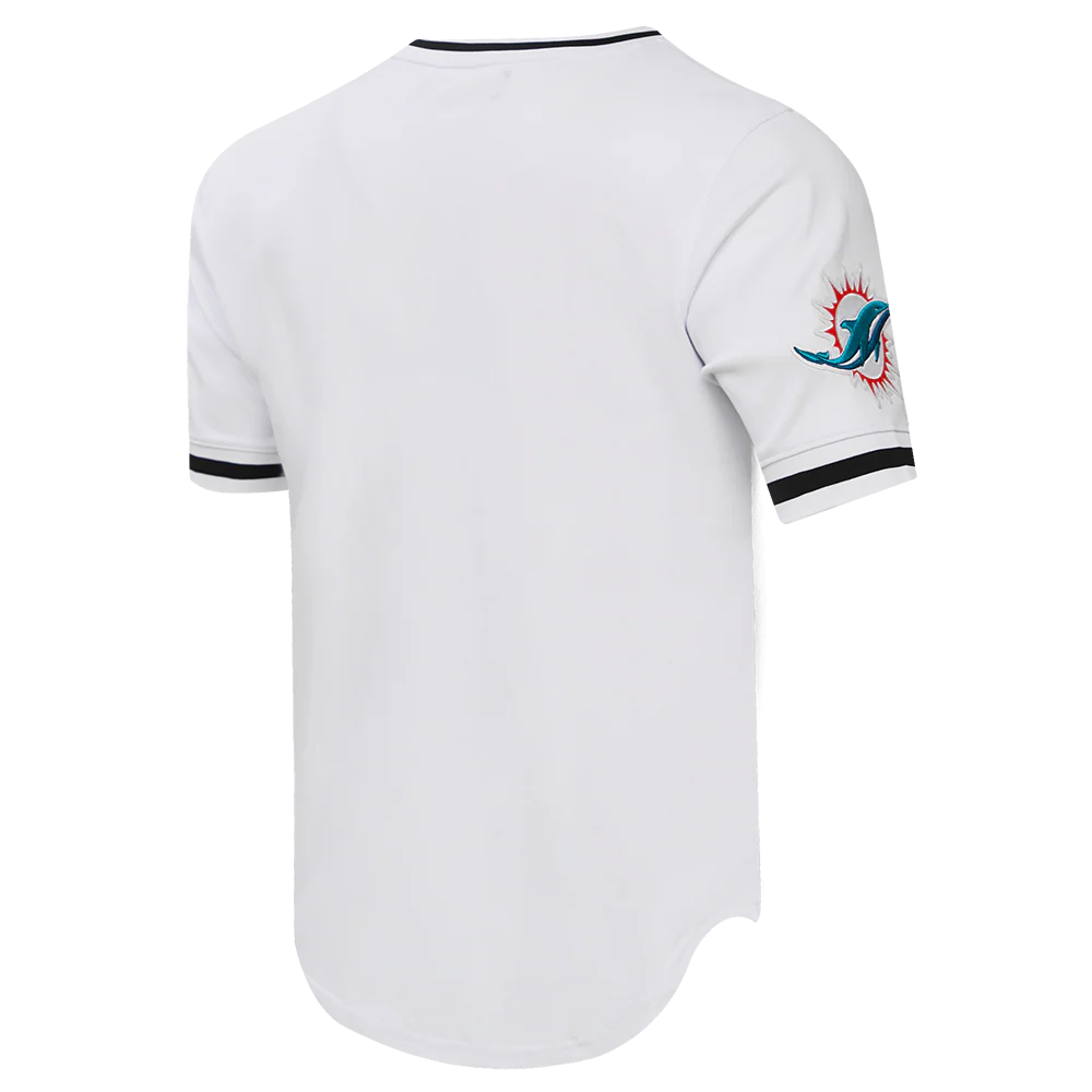 NFL MIAMI DOLPHINS CLASSIC CHENILLE MEN'S DOUBLE KNIT TEE (WHITE) - Image 3