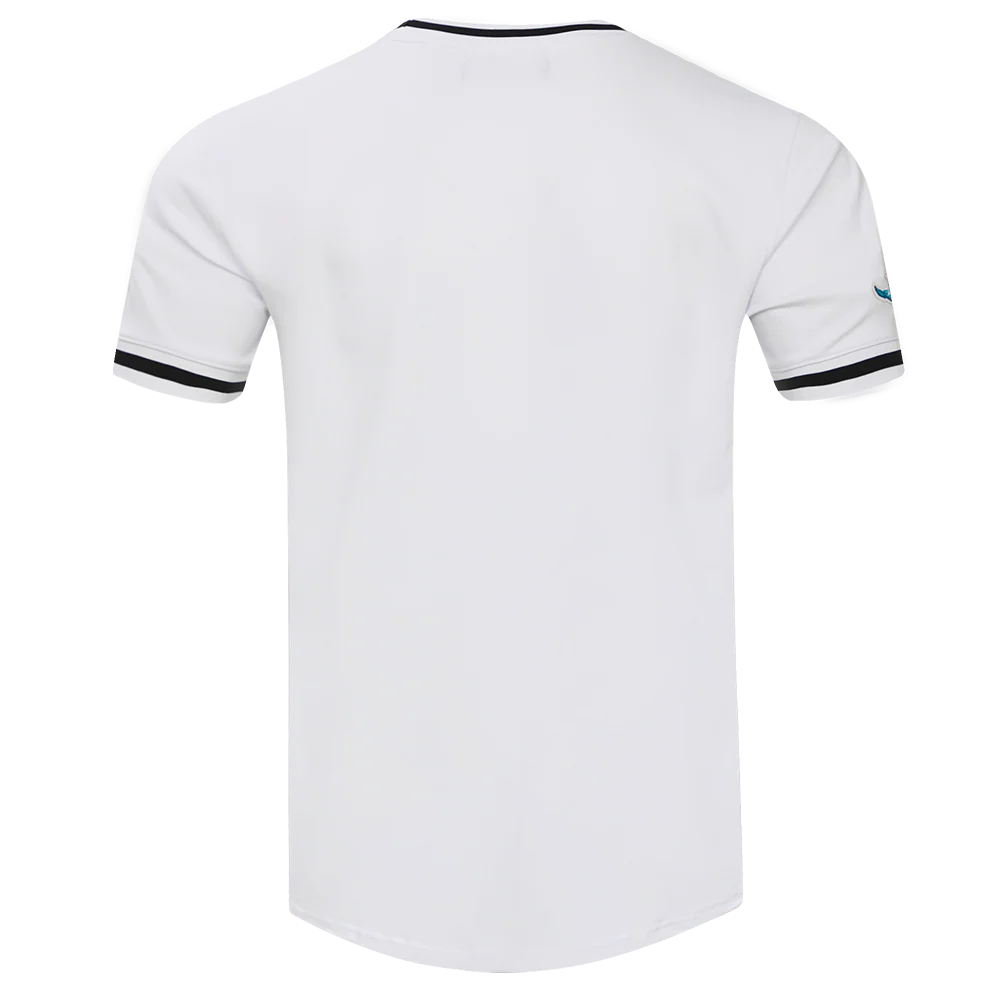 NFL MIAMI DOLPHINS CLASSIC CHENILLE MEN'S DOUBLE KNIT TEE (WHITE) - Image 4