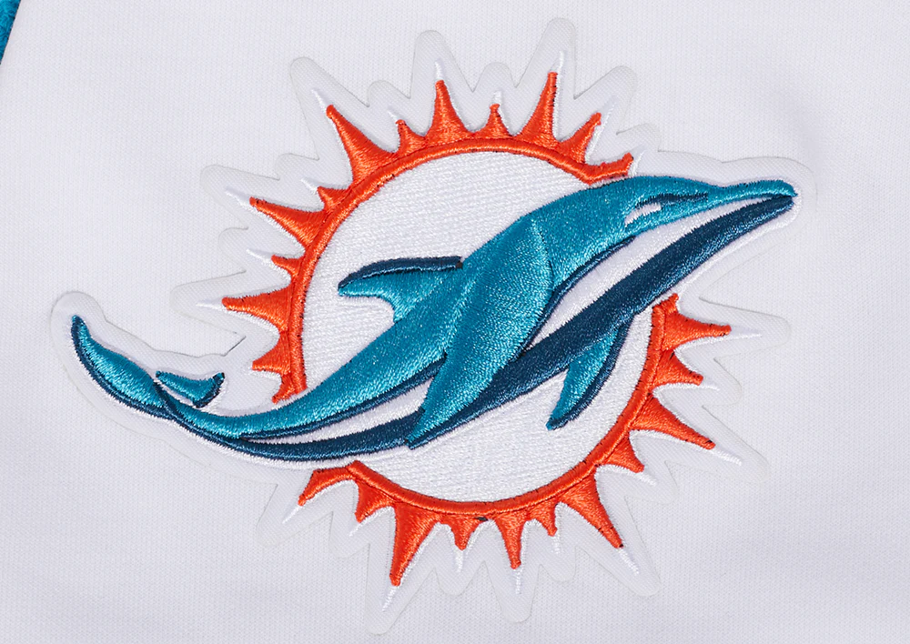 NFL MIAMI DOLPHINS CLASSIC MEN'S WARM UP JACKET (WHITE/BLACK) - Image 6