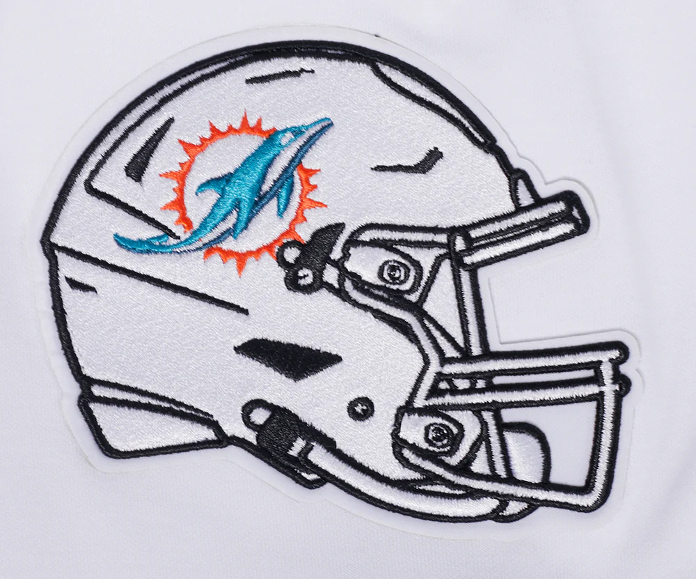 NFL MIAMI DOLPHINS CLASSIC MEN'S WARM UP JACKET (WHITE/BLACK) - Image 7