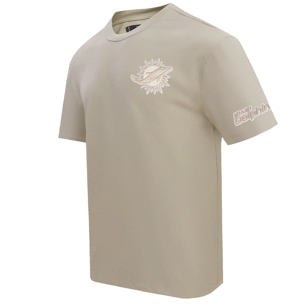 NFL MIAMI DOLPHINS NEUTRAL MEN'S DROP SHOULDER TEE (TAUPE) - Image 2