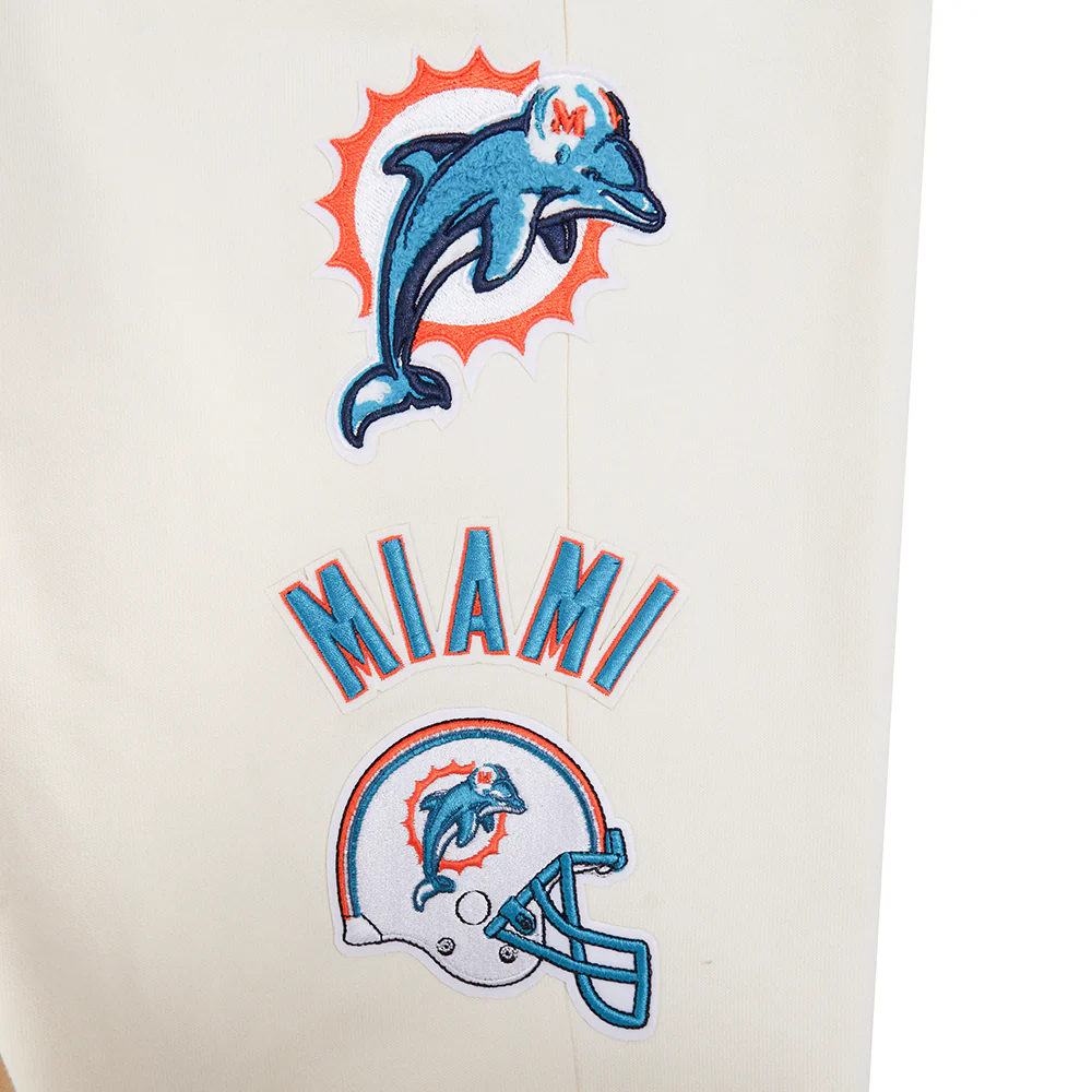 NFL MIAMI DOLPHINS RETRO CLASSIC MEN'S SWEATPANT (EGGSHELL/ BLACK) - Image 6