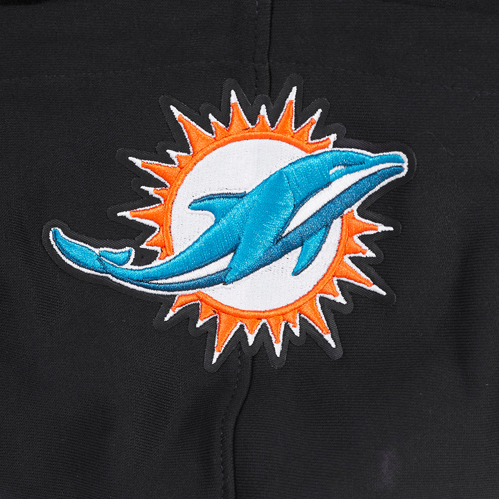NFL MIAMI DOLPHINS SCRIPT TAIL MEN'S RIB FLC PO HOODIE (BLACK) - Image 15