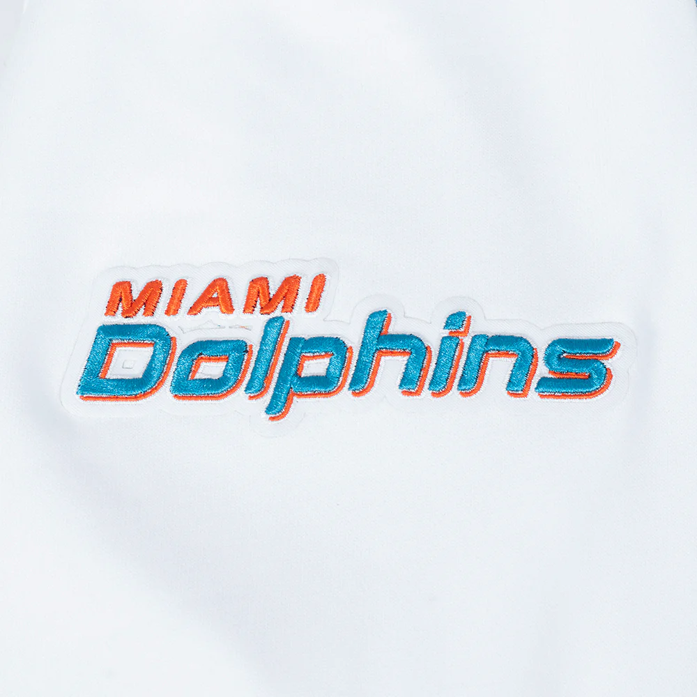 NFL MIAMI DOLPHINS SCRIPT TAIL MEN'S RIB FLC PO HOODIE (WHITE/BLACK) - Image 9