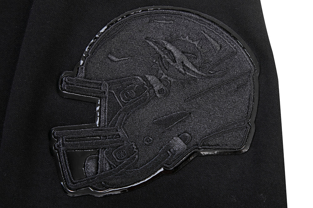 NFL MIAMI DOLPHINS TRIPLE BLACK MEN'S DOUBLE KNIT PULLOVER HOODIE (TRIPLE BLACK MEN'S) - Image 6