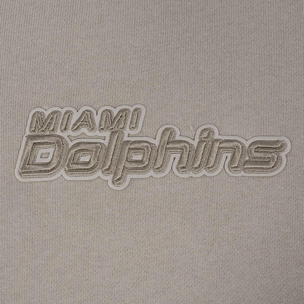 NFL MIAMI DOLPHINS WINGSPAN MEN'S DROP SHOULDER FLC PO HOODIE (TAUPE) - Image 10