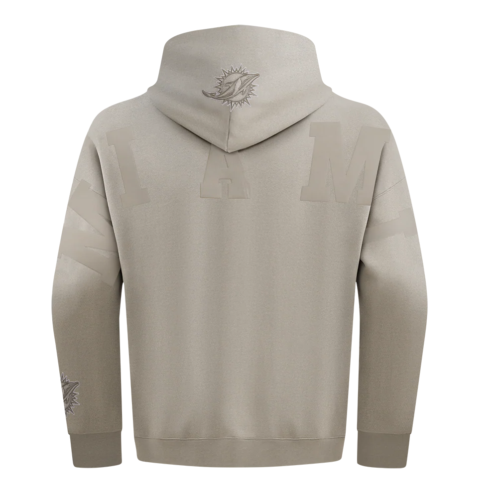 NFL MIAMI DOLPHINS WINGSPAN MEN'S DROP SHOULDER FLC PO HOODIE (TAUPE) - Image 5