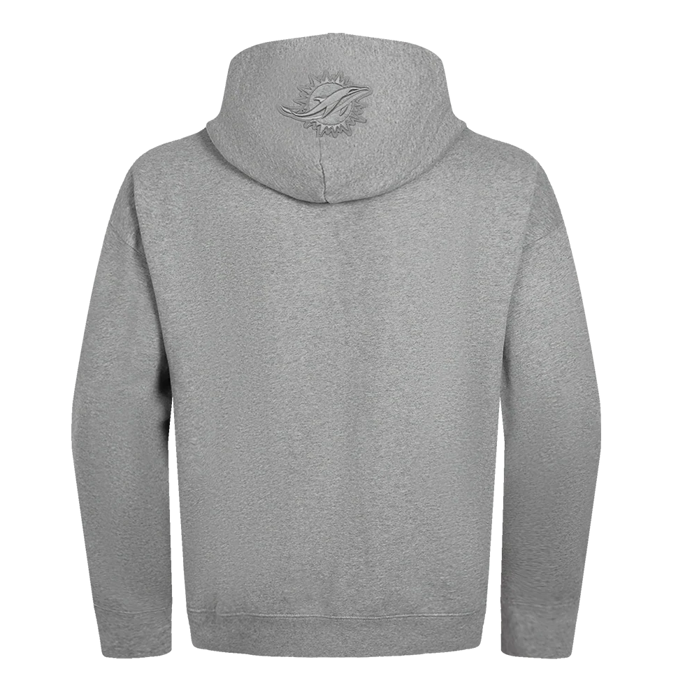 NFL MIAMI DOLPHINS NEUTRAL MEN'S DROP SHOULDER PULLOVER HOODIE (DARK HEATHER GRAY) - Image 3
