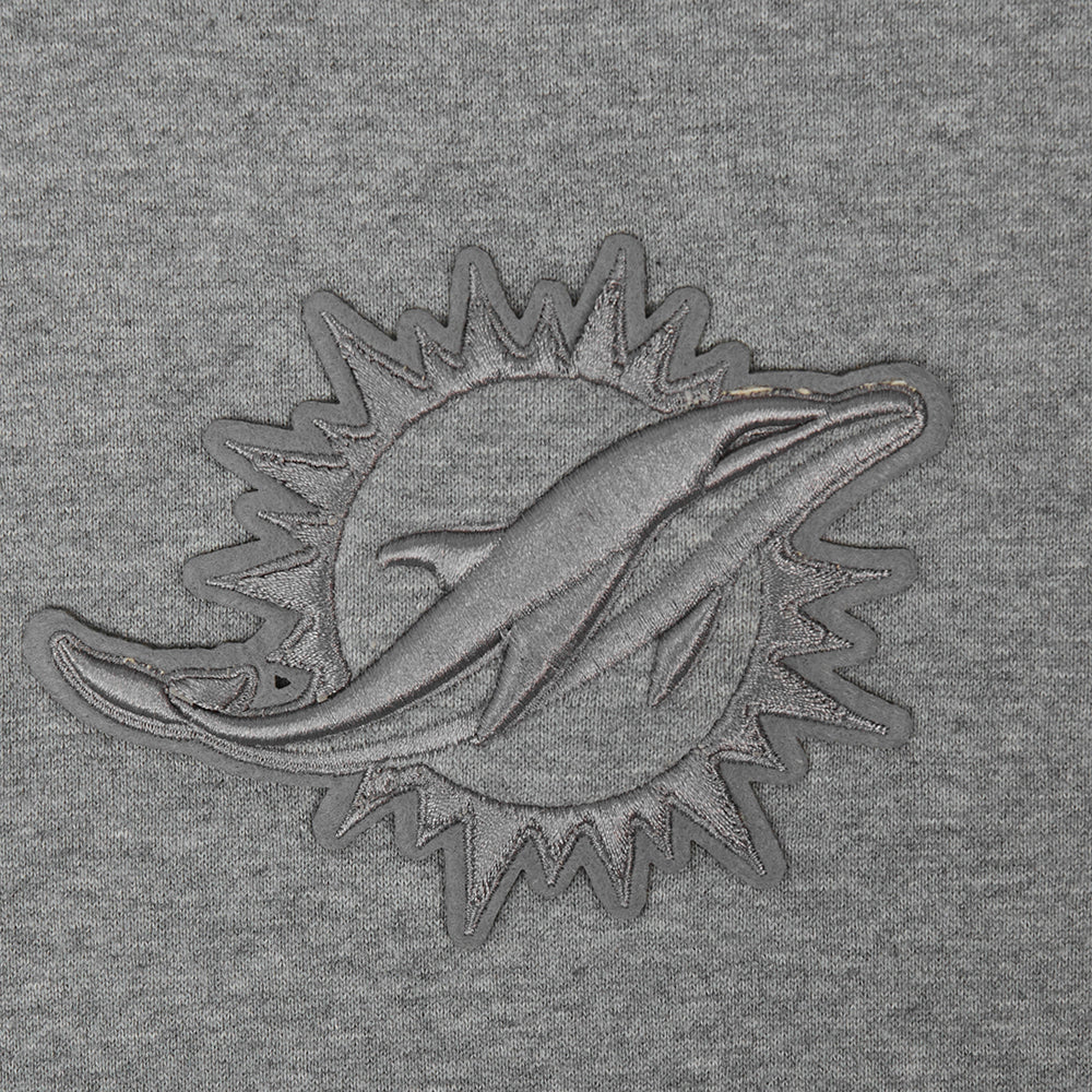 NFL MIAMI DOLPHINS NEUTRAL MEN'S DROP SHOULDER PULLOVER HOODIE (DARK HEATHER GRAY) - Image 5