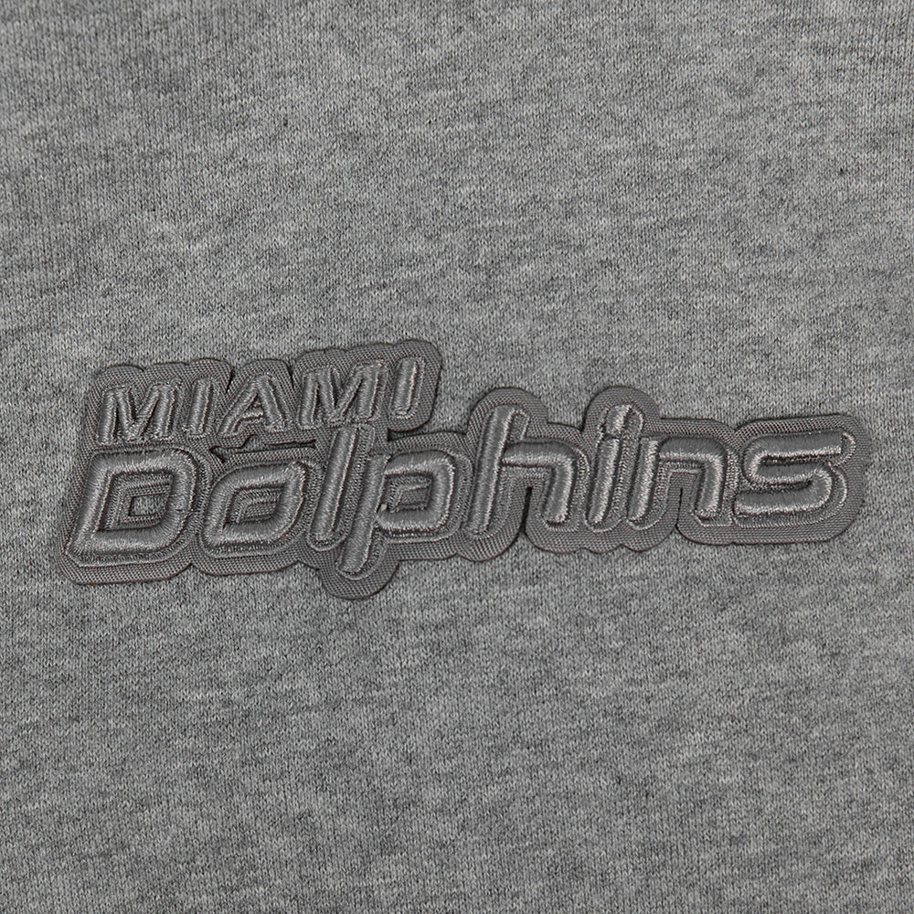 NFL MIAMI DOLPHINS NEUTRAL MEN'S DROP SHOULDER PULLOVER HOODIE (DARK HEATHER GRAY) - Image 6