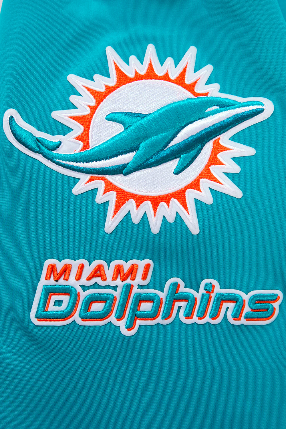 NFL MIAMI DOLPHINS CLASSIC MEN'S DOUBLE KNIT TRACK JACKET (TEAL) - Image 7