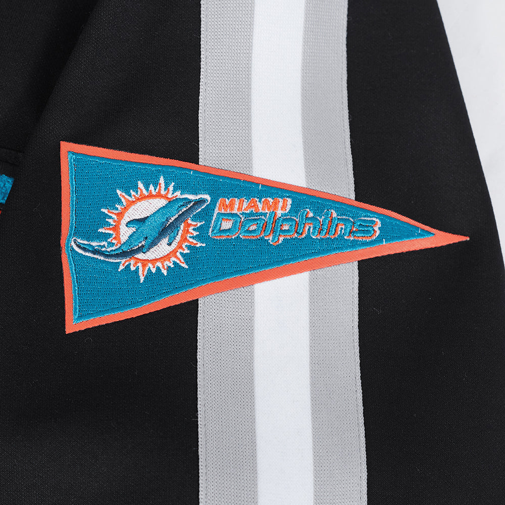 NFL MIAMI DOLPHINS PRO GAME DAY MEN'S DBL KNIT JACKET (BLACK/SILVER/WHITE) - Image 20