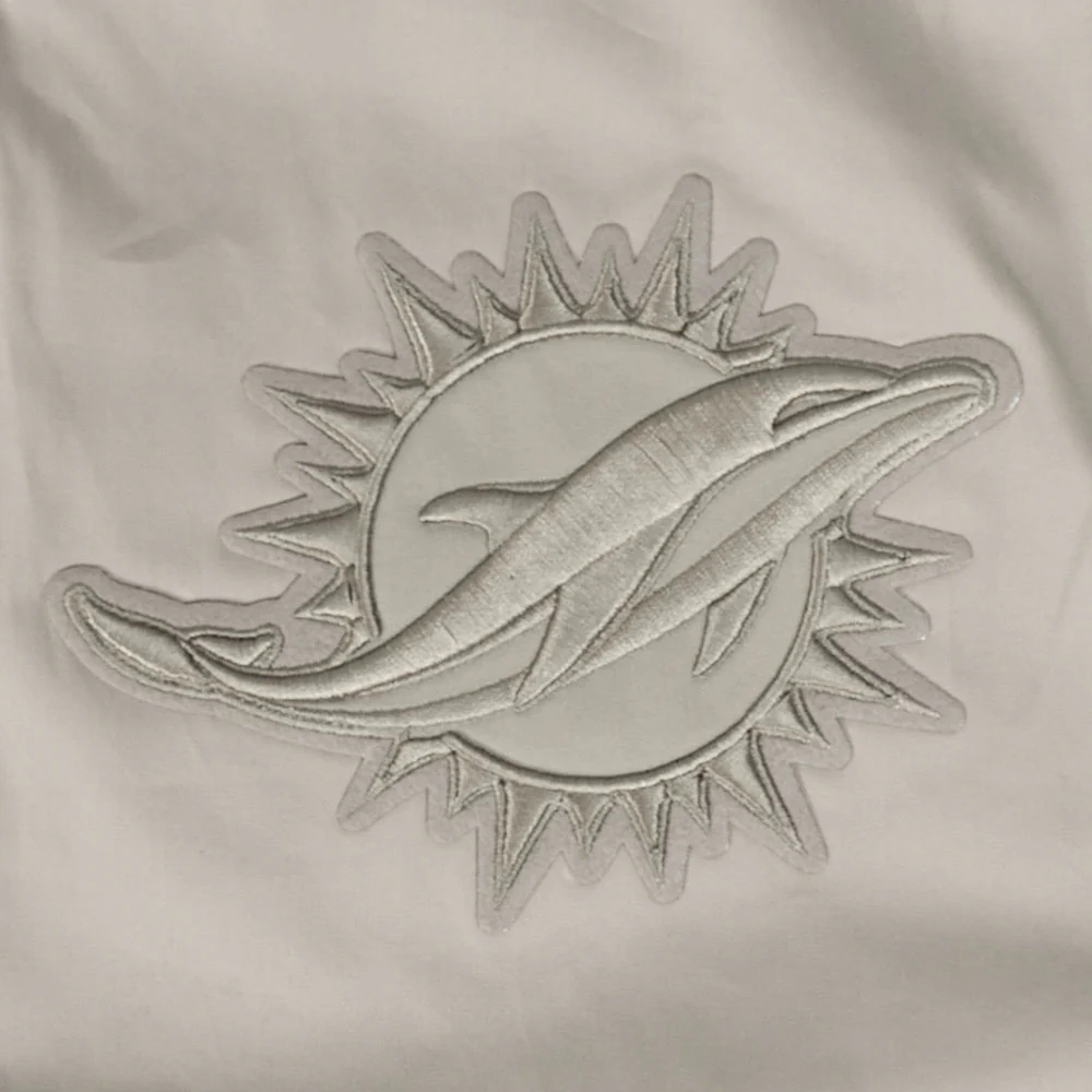 NFL MIAMI DOLPHINS NEUTRAL MEN'S TWILL JACKET (TAUPE) - Image 6
