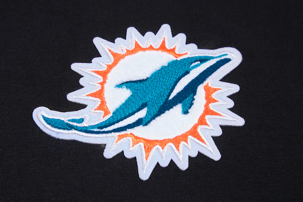 NFL MIAMI DOLPHINS CLASSIC WOMEN'S SINGLE JERSEY BOXY TEE (BLACK) - Image 5