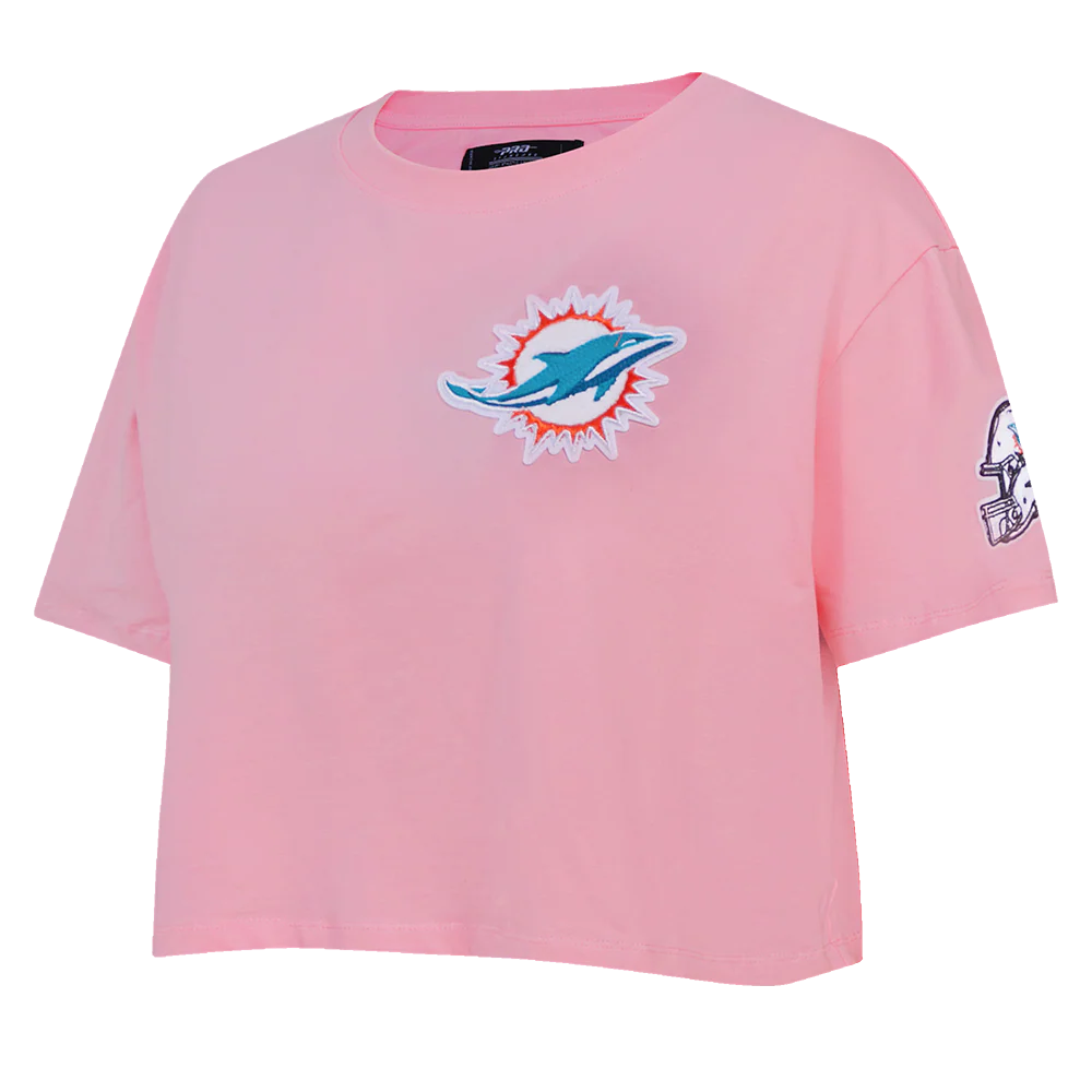 NFL MIAMI DOLPHINS CLASSIC WOMEN'S SINGLE JERSEY BOXY TEE (PINK) - Image 2