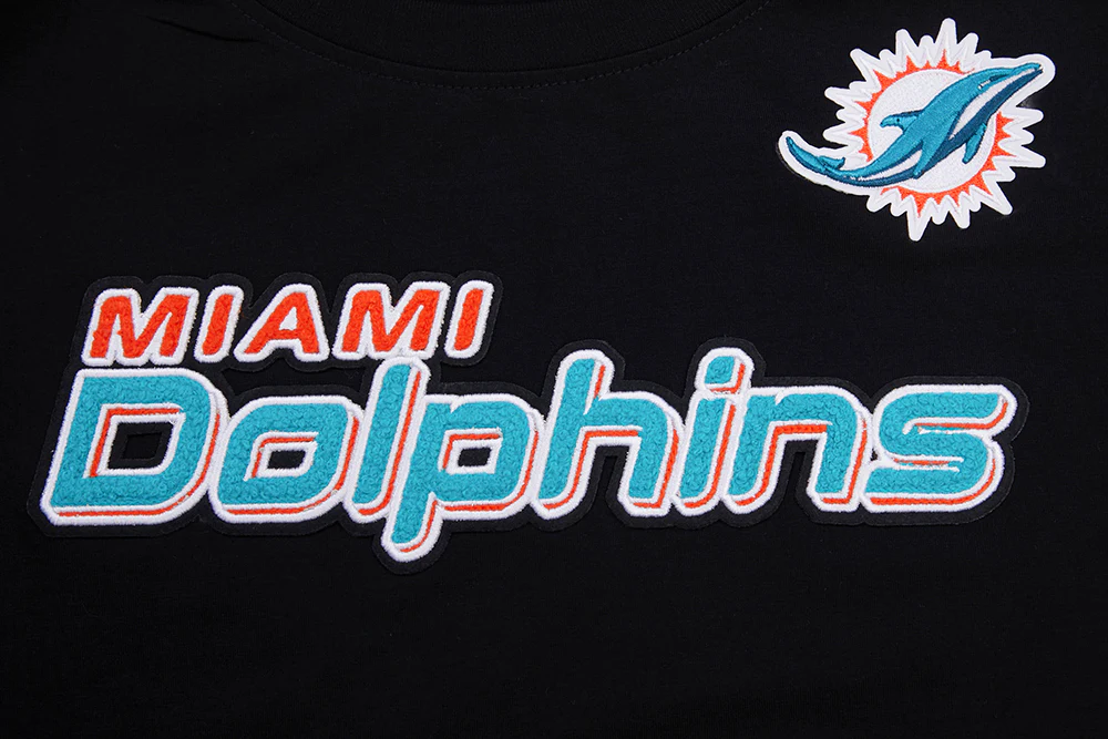 NFL MIAMI DOLPHINS CLASSIC SHORT SLEEVE WOMEN'S SLIM FIT TEE (BLACK) - Image 5