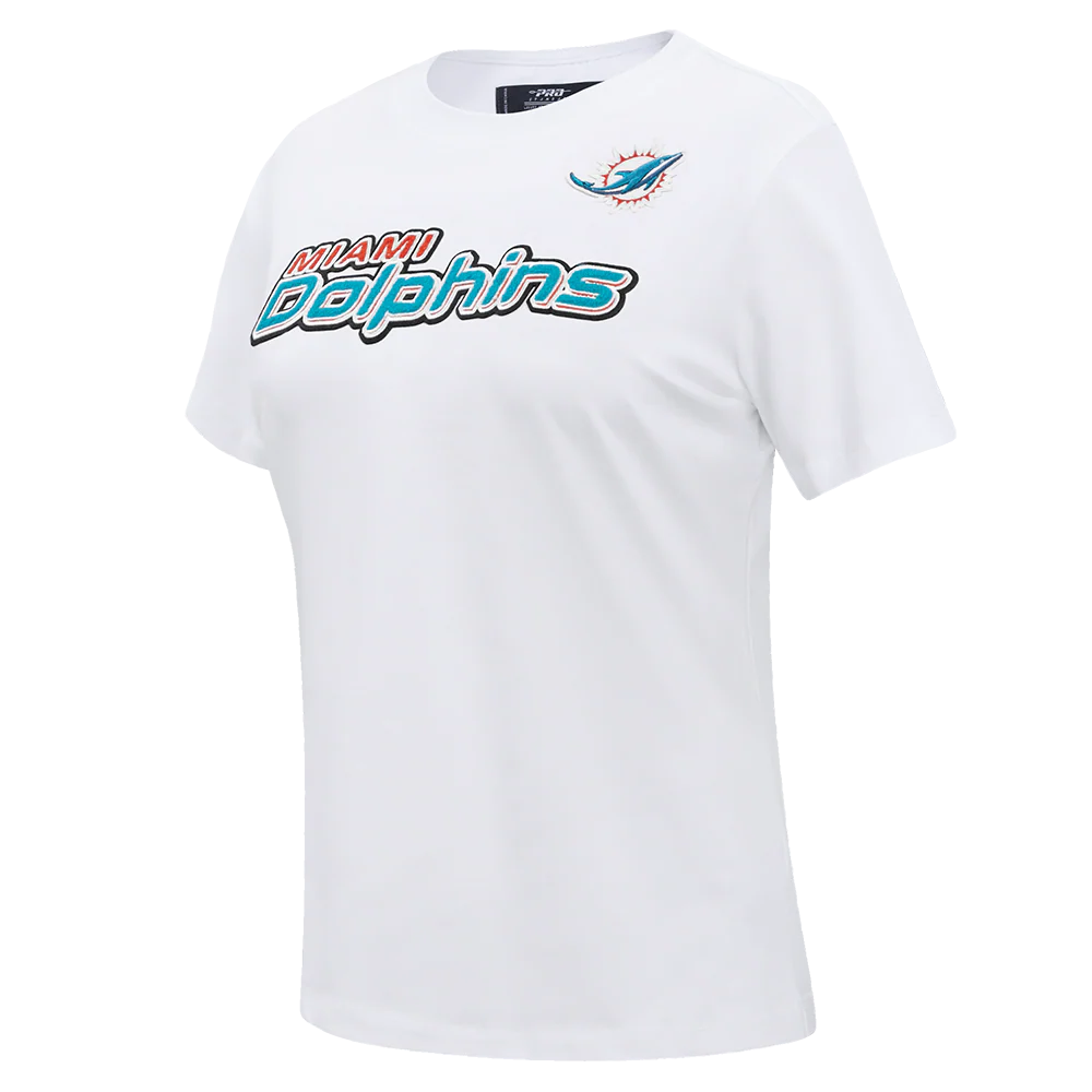 NFL MIAMI DOLPHINS CLASSIC SHORT SLEEVE WOMEN'S SLIM FIT TEE (WHITE) - Image 2