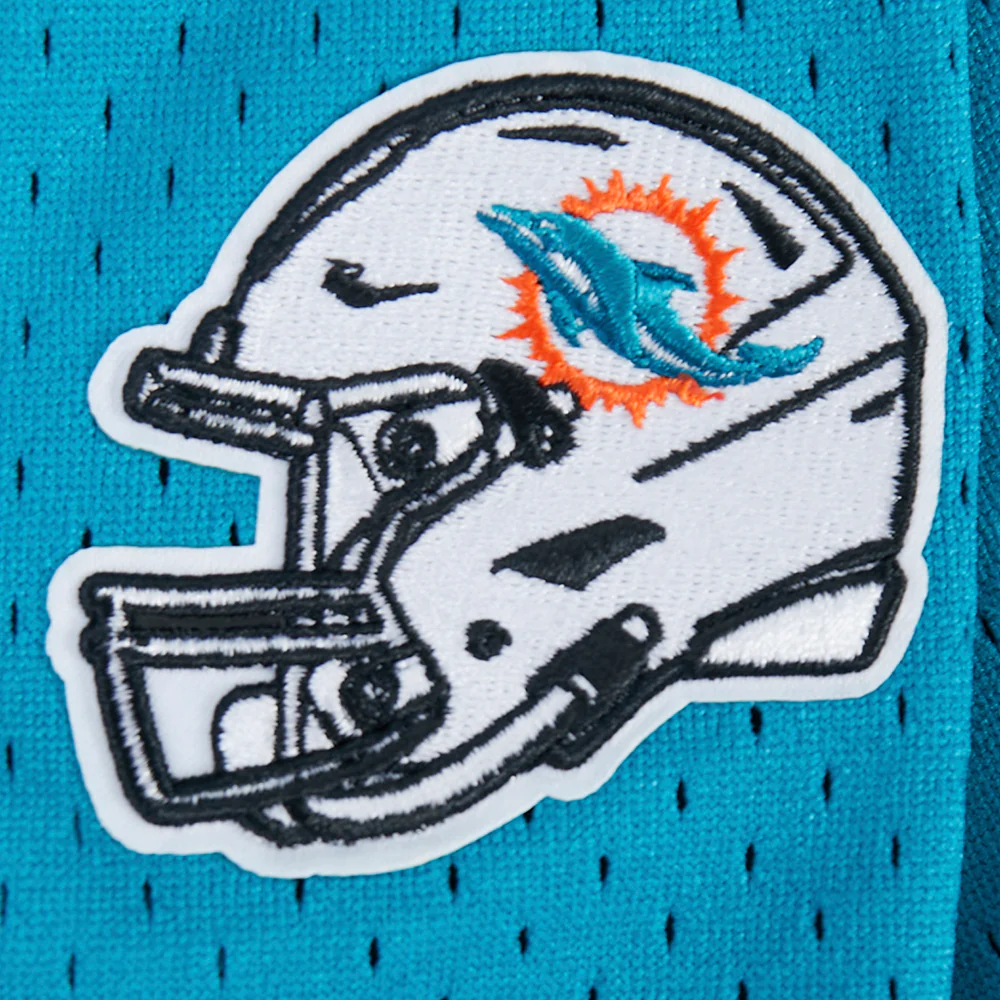 NFL MIAMI DOLPHINS CLASSIC BIG BOY'S MESH BUTTON DOWN SHIRT (TEAL) - Image 7