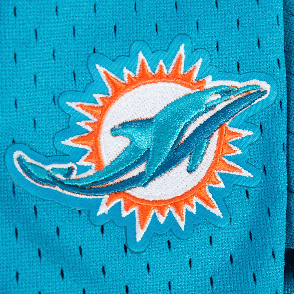 NFL MIAMI DOLPHINS CLASSIC BIG BOY'S MESH BUTTON DOWN SHIRT (TEAL) - Image 8