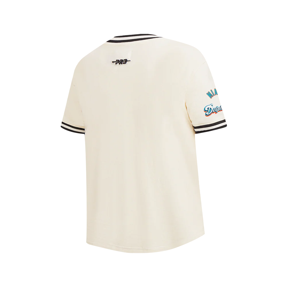 NFL MIAMI DOLPHINS RETRO CLASSICS BIG BOY'S SS STRIPED RIB TEE (EGGSHELL/ BLACK) - Image 6