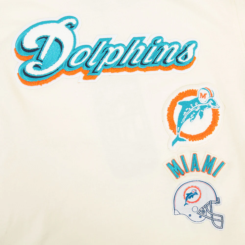 NFL MIAMI DOLPHINS RETRO CLASSICS BIG BOY'S SS STRIPED RIB TEE (EGGSHELL/ BLACK) - Image 9
