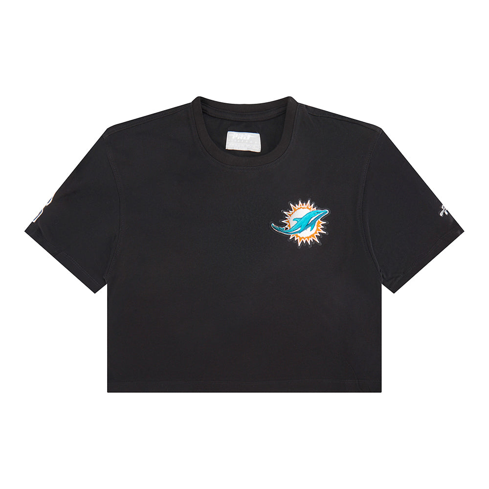 NFL MIAMI DOLPHINS CLASSIC BIG GIRLS SHORT SLEEVE BOXY TEE (BLACK) - Image 3