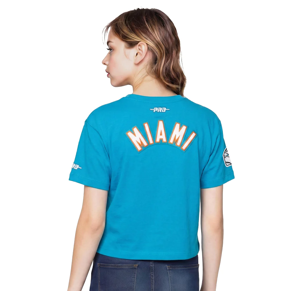 NFL MIAMI DOLPHINS CLASSIC BIG GIRL'S SS BOXY TEE (TEAL) - Image 2