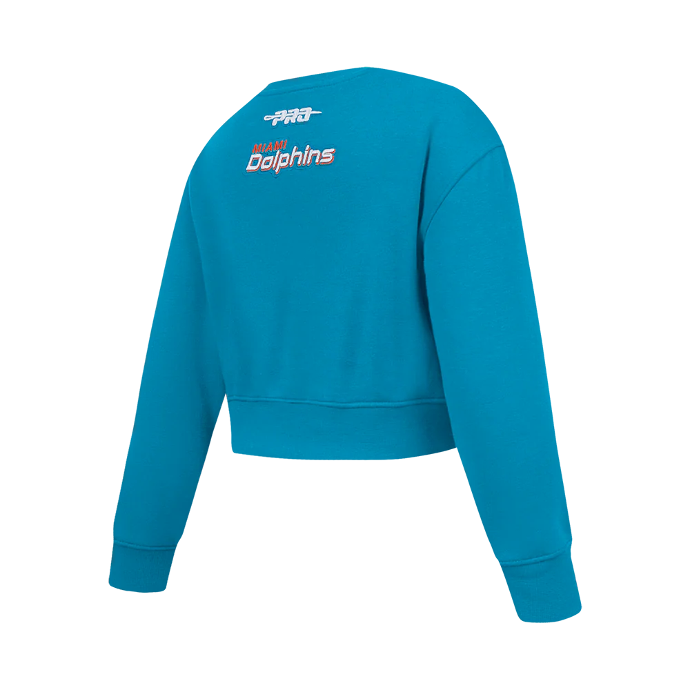 NFL MIAMI DOLPHINS CLASSIC BIG GIRL'S FLEECE CREWNECK (TEAL) - Image 4