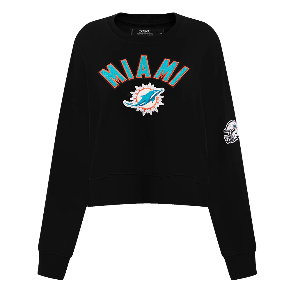 NFL MIAMI DOLPHINS CLASSIC WOMEN'S CREWNECK (BLACK)