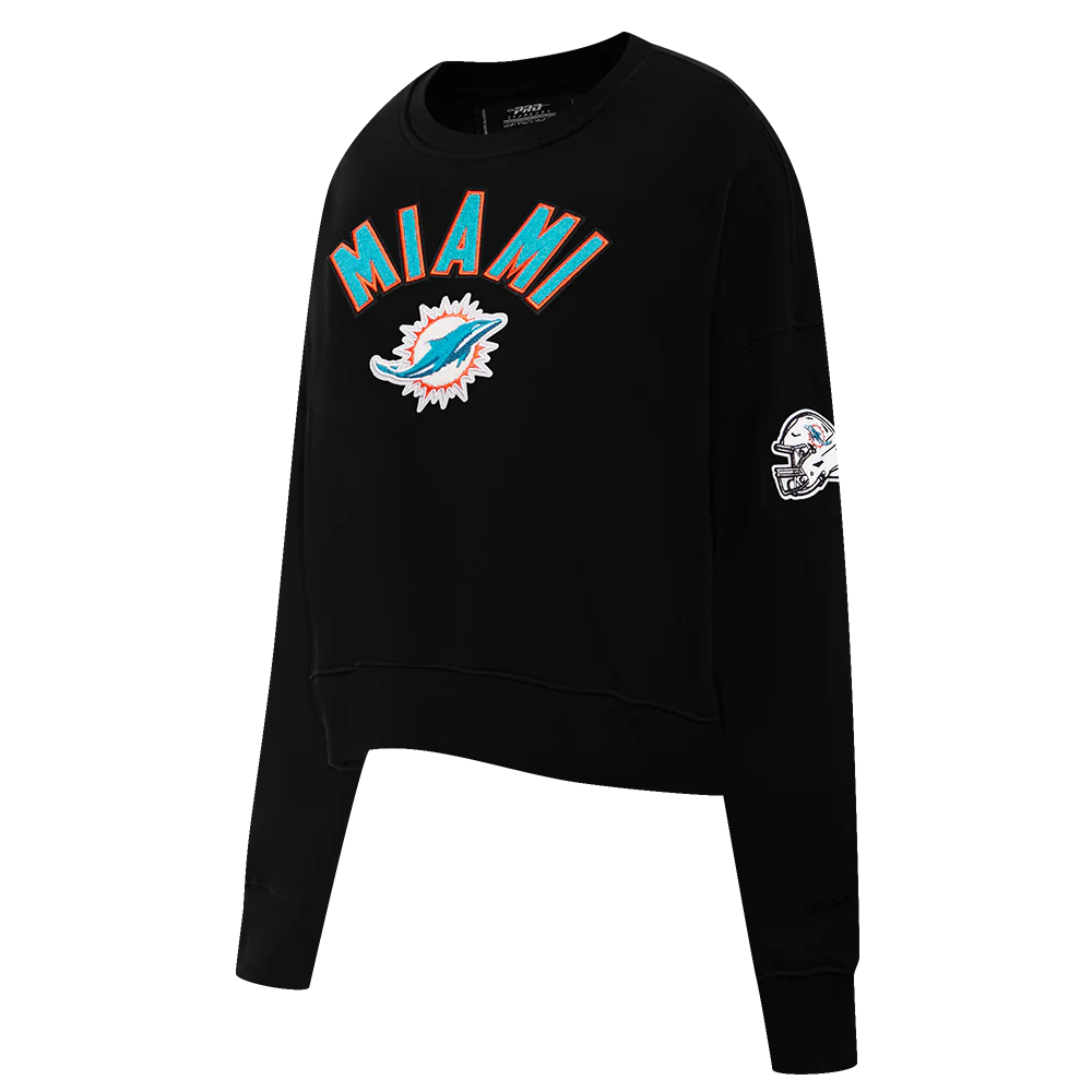 NFL MIAMI DOLPHINS CLASSIC WOMEN'S CREWNECK (BLACK) - Image 2